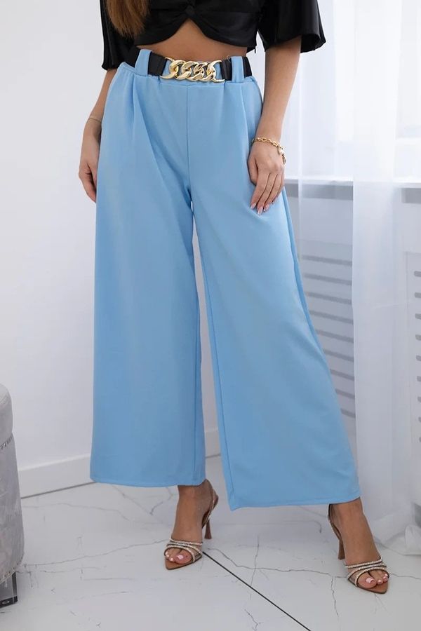 Kesi Wide-leg viscose trousers in blue