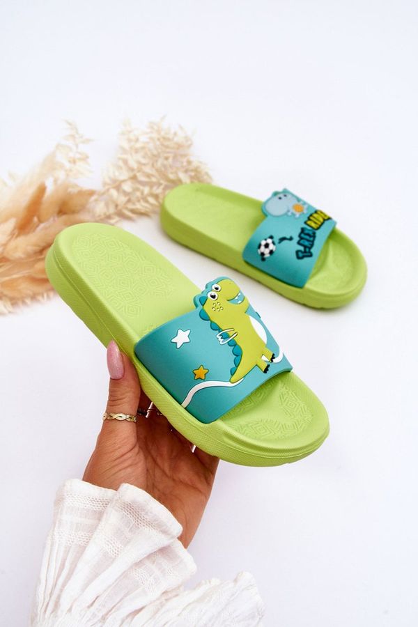 WJ1 WJ1 Children's Dinosaur T-Rex Slides Green Bernis