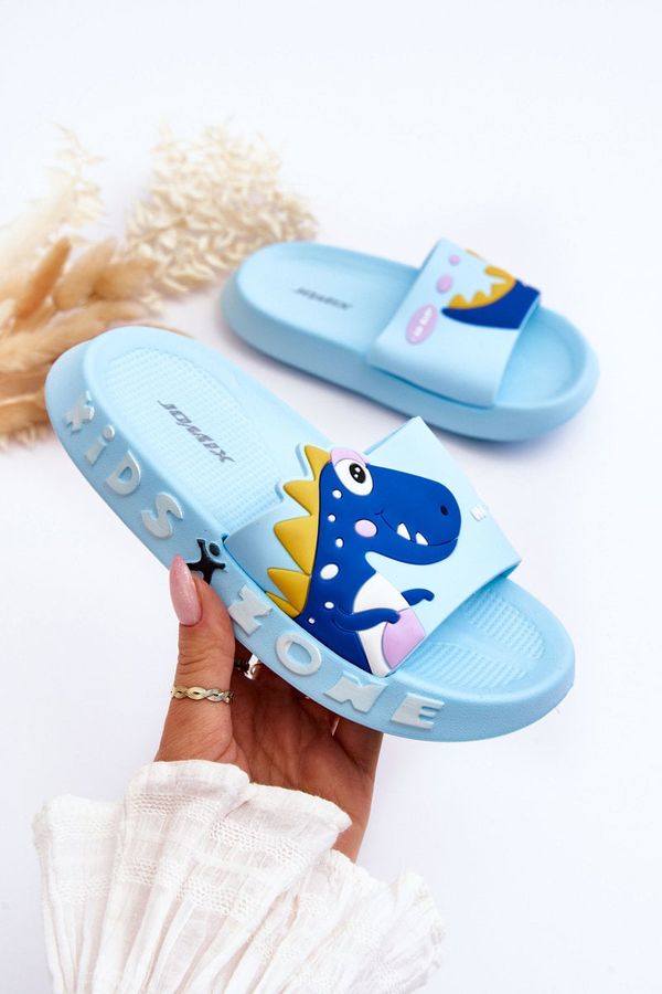 WJ1 WJ1 Children's Foam Slippers Dinosaur Light Blue Dario