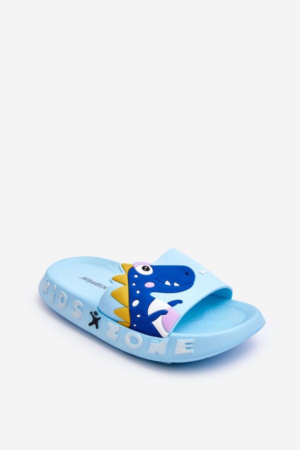 WJ1 WJ1 Children's Foam Slippers Dinosaur Light Blue Dario