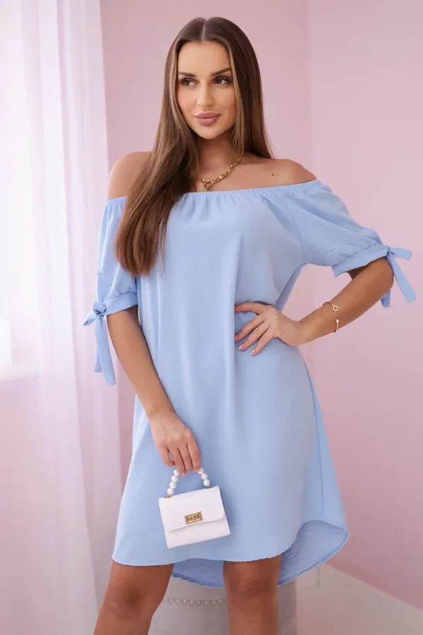 Włoski Włoski Dress tied on the sleeves blue