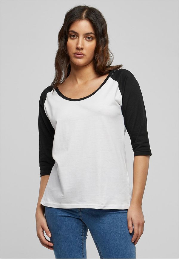 Urban Classics Women's 3/4 contrast raglan t-shirt wht/blk