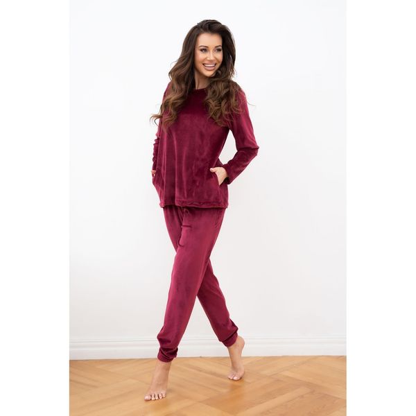 Italian Fashion Women's Akara set, long sleeves, long legs - burgundy