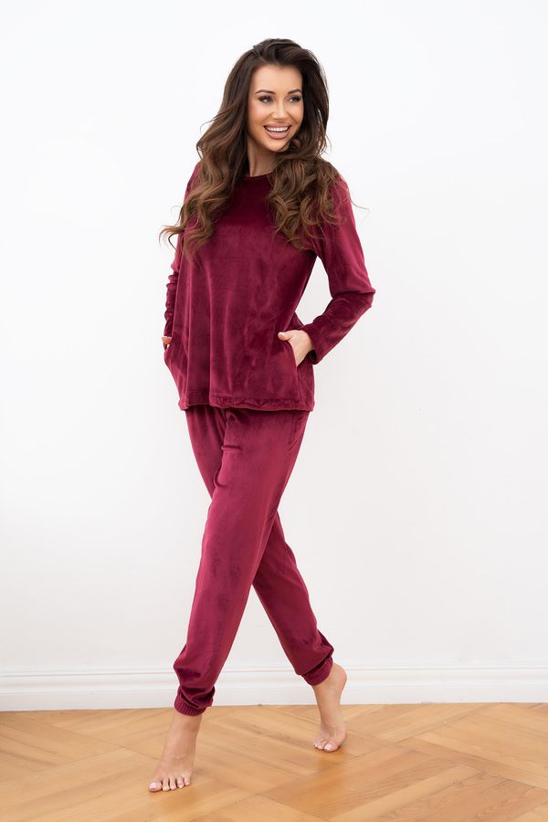 Italian Fashion Women's Akara set, long sleeves, long legs - burgundy