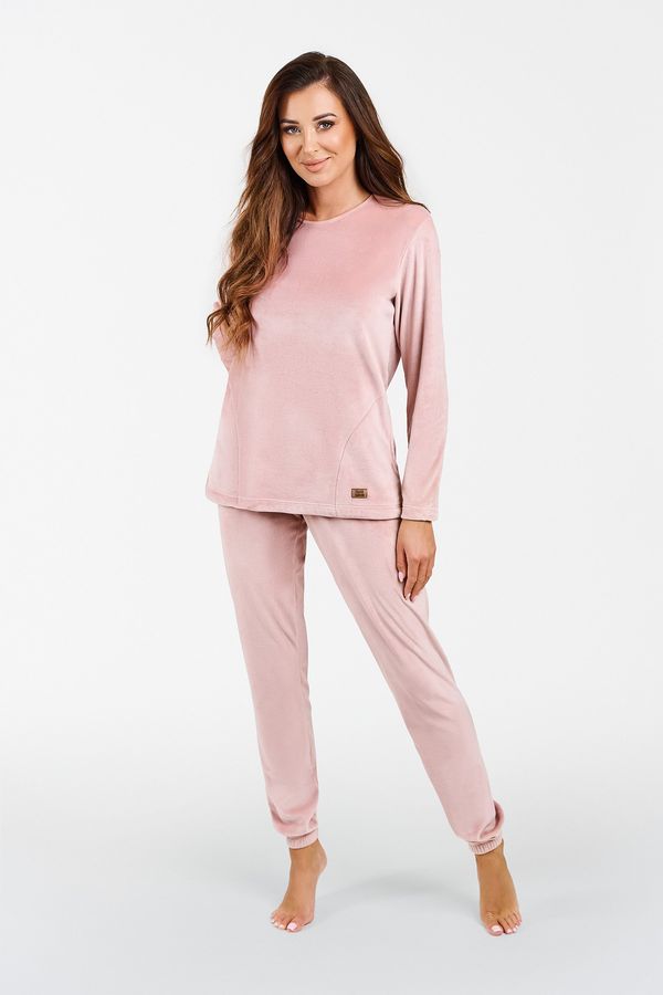 Italian Fashion Women's Akara set, long sleeves, long trousers - powder pink
