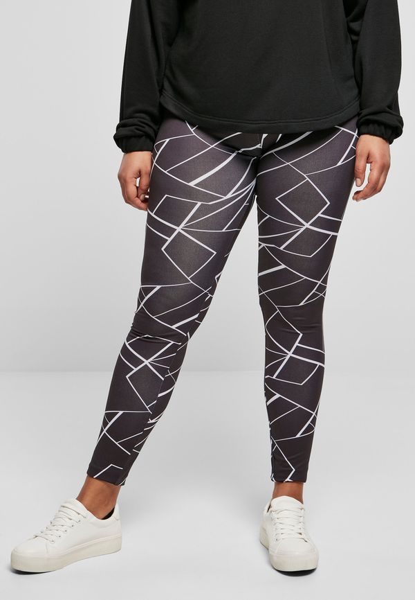 Urban Classics Women's AOP Geometric Black Leggings