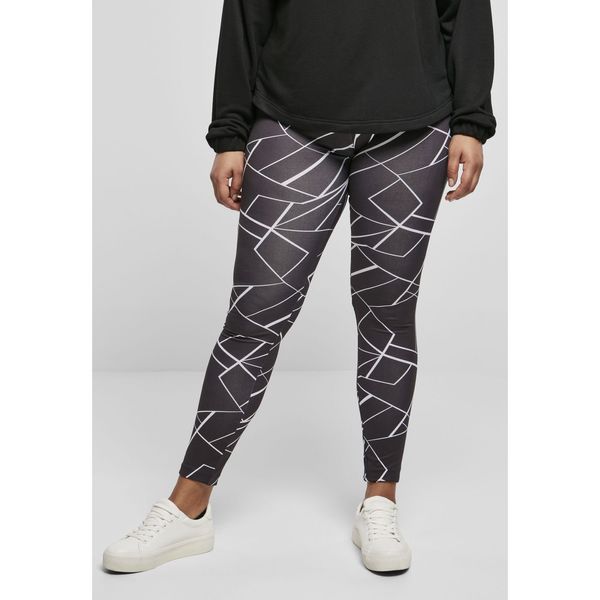 Urban Classics Women's AOP Geometric Black Leggings