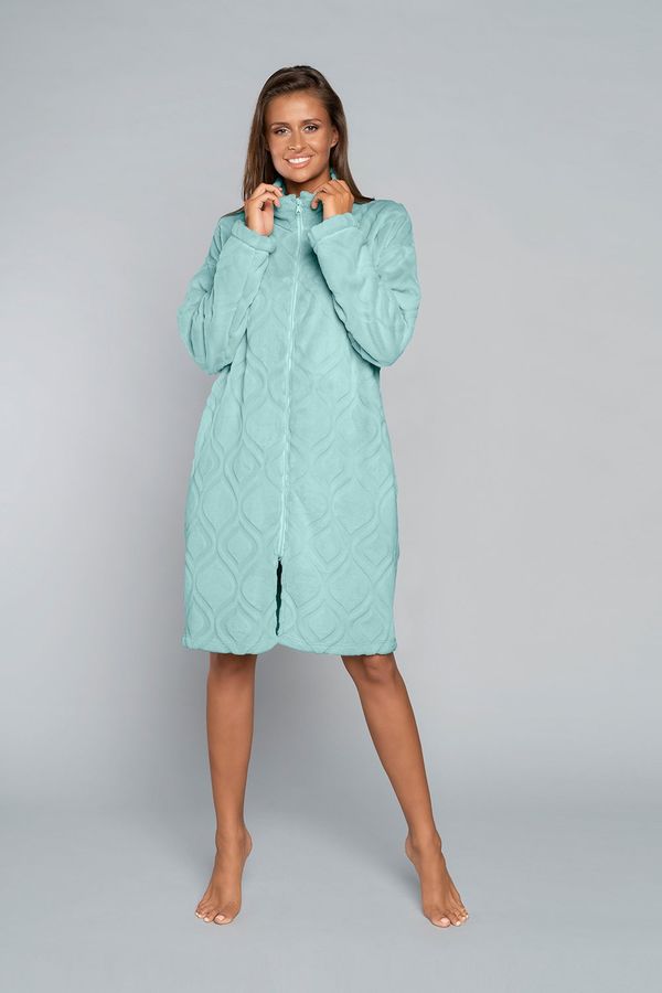 Italian Fashion Women's Arena bathrobe with long sleeves - mint