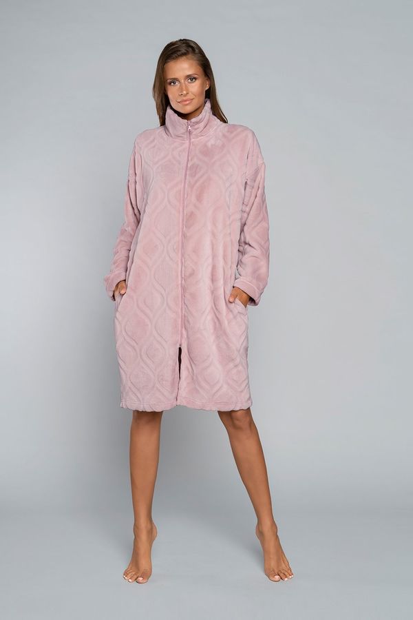 Italian Fashion Women's Arena Long Sleeve Bathrobe - Powder Pink