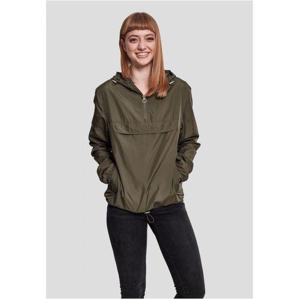 Urban Classics Women's Basic Pull Over Jacket - Dark Olive