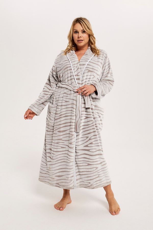 Italian Fashion Women's bathrobe Asma with long sleeves - grey