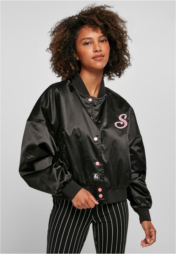 Starter Black Label Women's Beginner Satin College Jacket Black