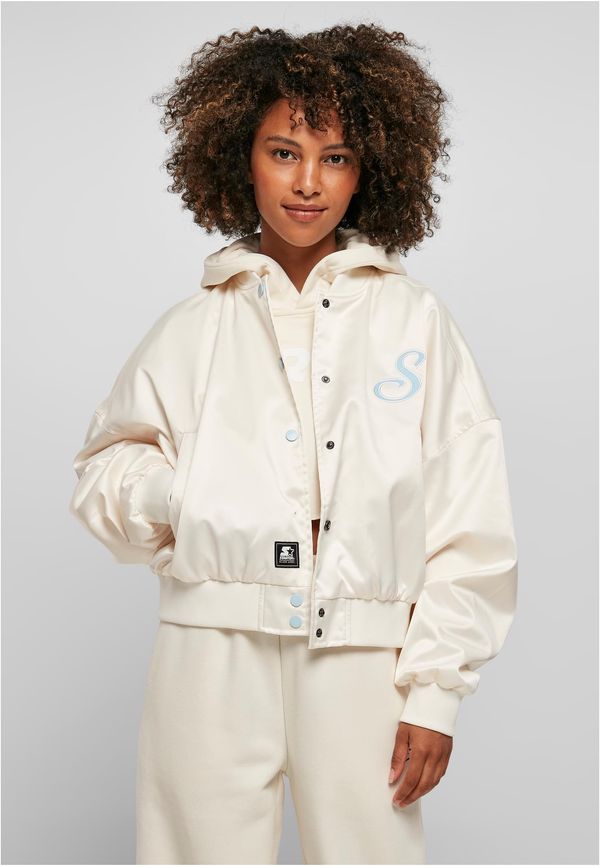 Starter Black Label Women's Beginner Satin College Jacket Light White