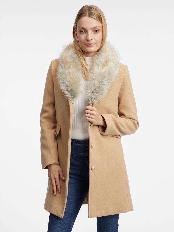 Orsay Women's beige coat with wool blend ORSAY