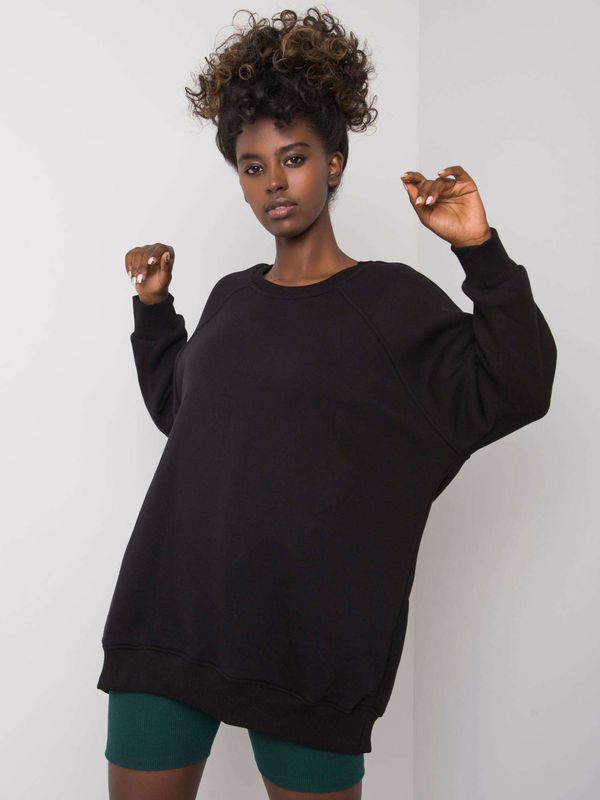 Fashionhunters Women's Black Cotton Sweatshirt