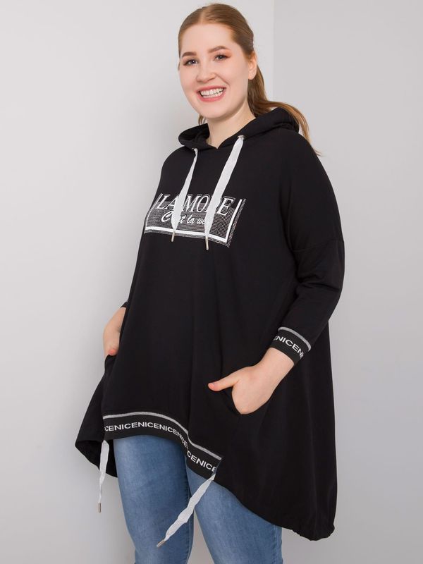 Fashionhunters Women's black hoodie with pocket