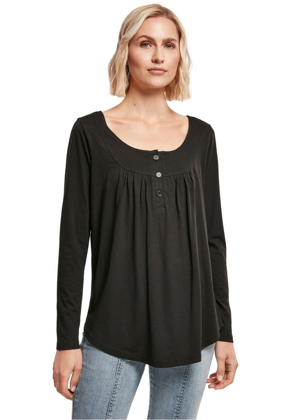 UC Ladies Women's Black Viscose Long Sleeve Button