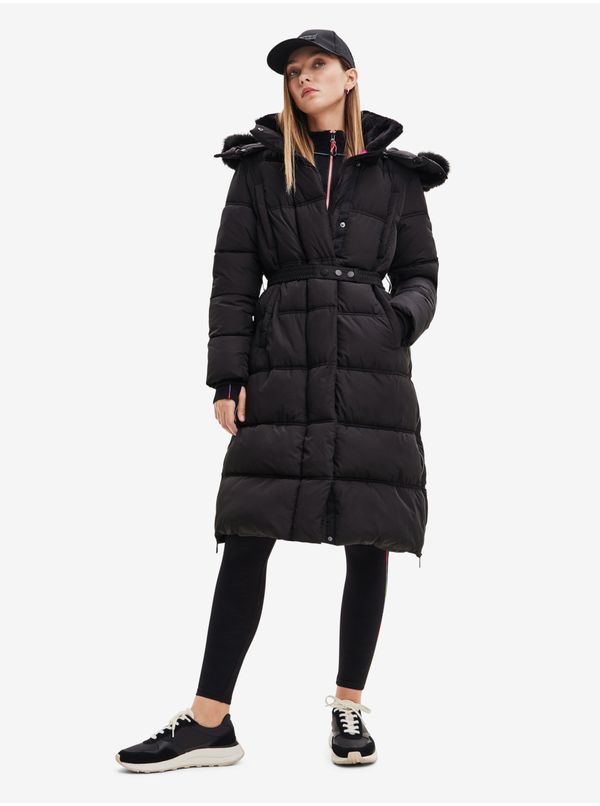 DESIGUAL Women's Black Winter Quilted Coat Desigual Surrey - Women
