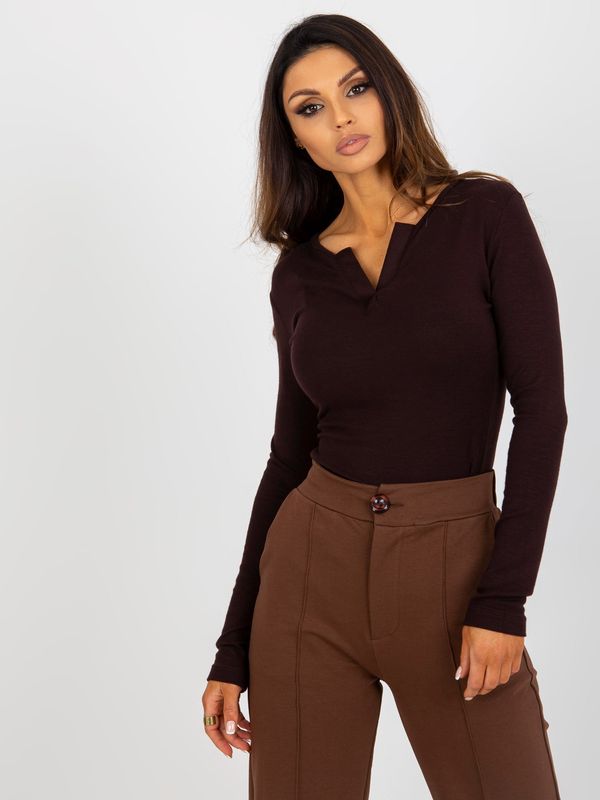 Fashionhunters Women's blouse with long sleeves - brown