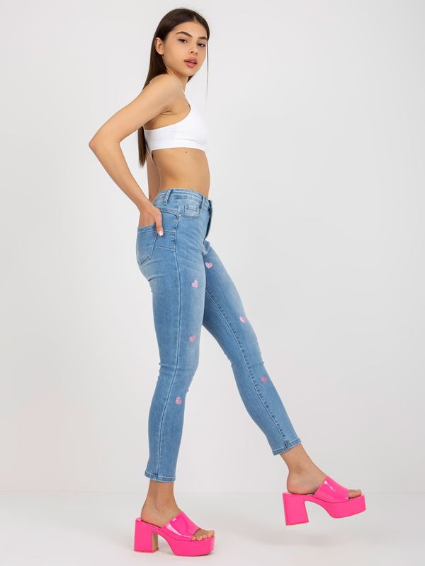 Fashionhunters Women's blue denim skinny jeans