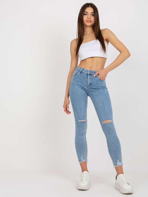Fashionhunters Women's blue jeans fitted fit