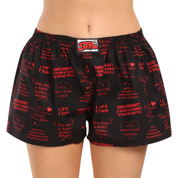 STYX Women's boxer shorts Styx art classic elastic Valentine's Day texty