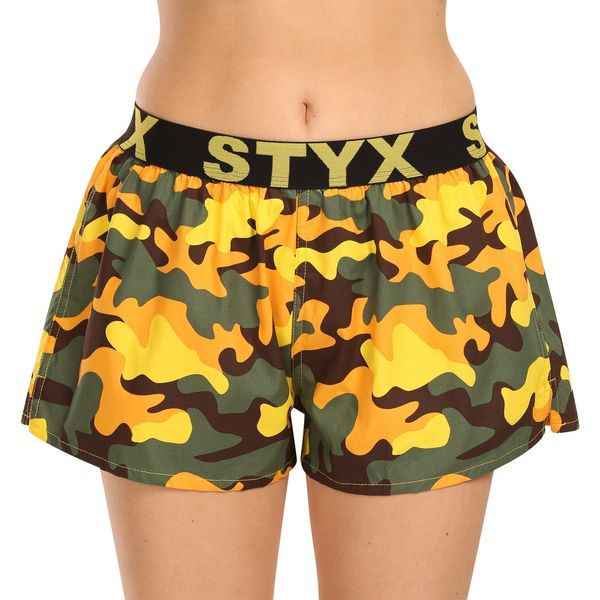 STYX Women's boxer shorts Styx art sports rubber camouflage yellow