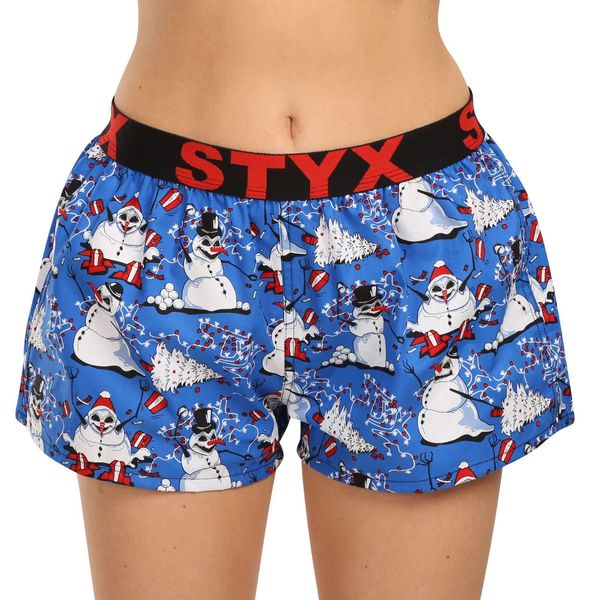 STYX Women's Boxer Shorts Styx Art Sports Rubber Christmas Snowmen