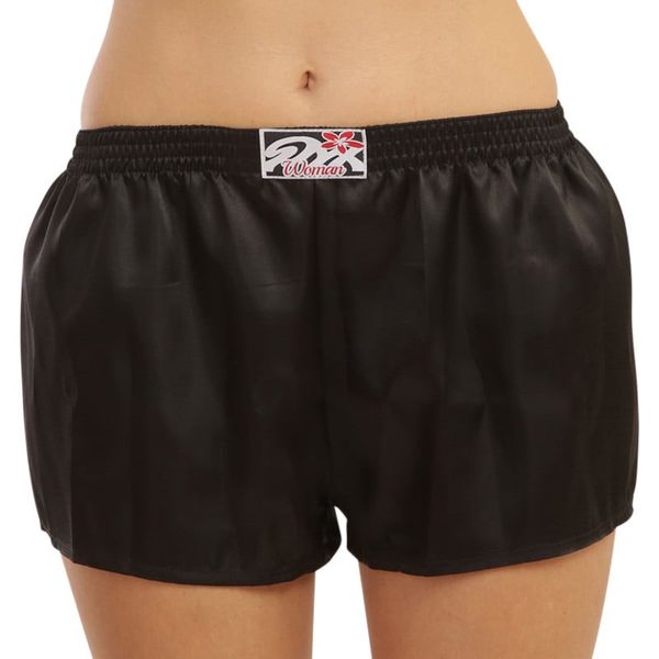 STYX Women's boxer shorts Styx classic elastic satin black