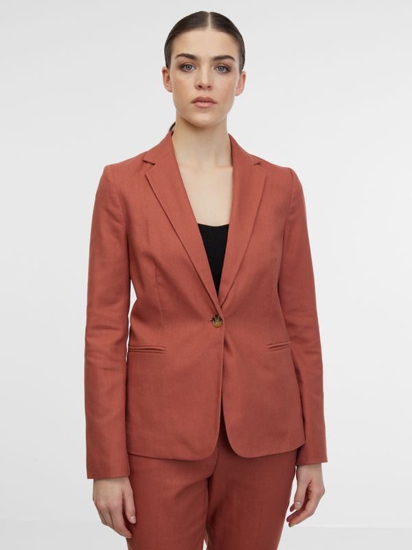 Orsay Women's brown blazer with linen blend ORSAY