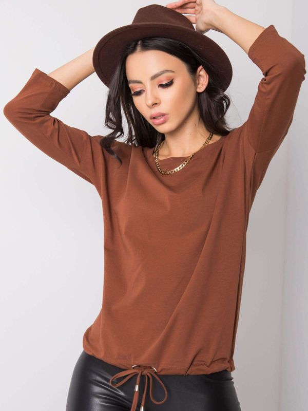 Fashionhunters Women's brown cotton blouse