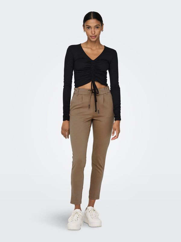 Only Women's Brown Trousers ONLY Pop Trash