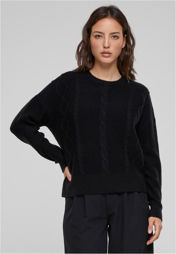 Urban Classics Women's cable knitted sweater black