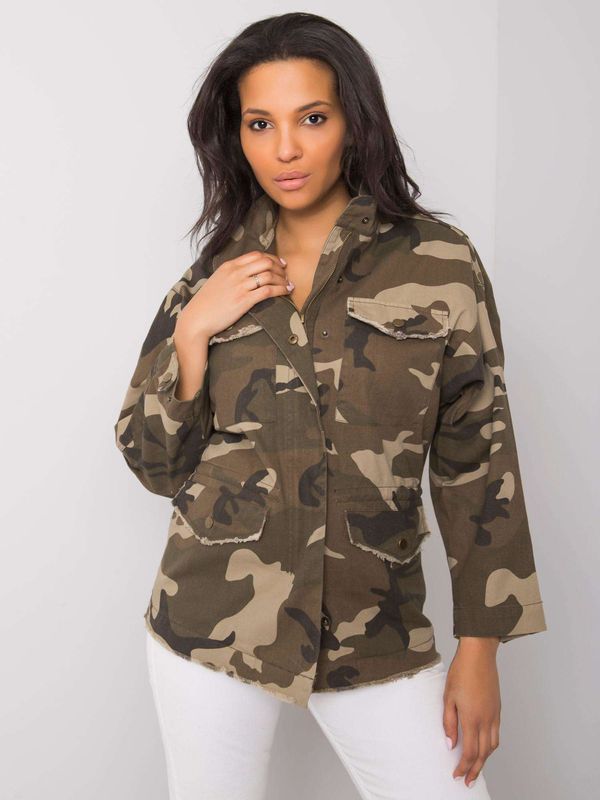 Fashionhunters Women's camo jacket Rochelle - Khaki