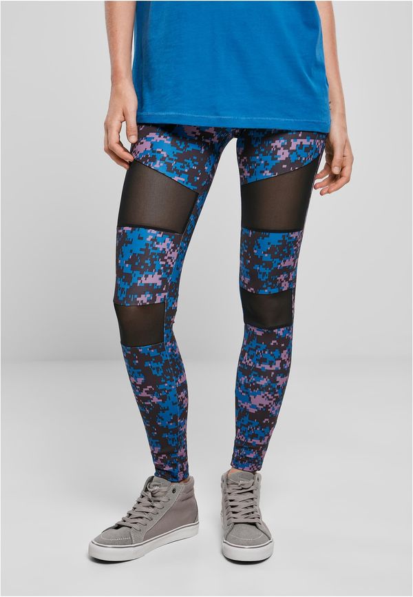 Urban Classics Women's Camo Tech Mesh Leggings, Digital Duskviolet Camo