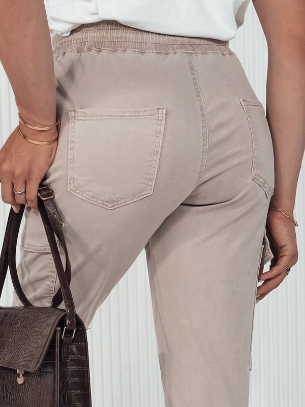 DStreet Women's cargo pants LOVE TREND beige Dstreet