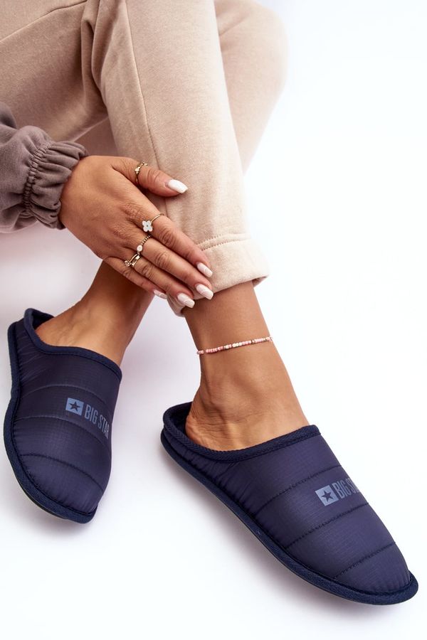 BIG STAR SHOES Women's Classic Navy Blue Big Star Slippers