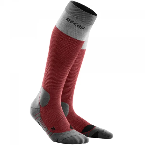 Cep Women's Compression Knee-High Socks CEP Hiking Light Merino Berry/Grey