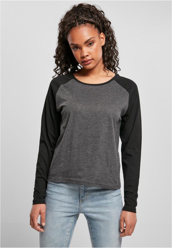 Urban Classics Women's contrasting raglan long sleeves charcoal/black