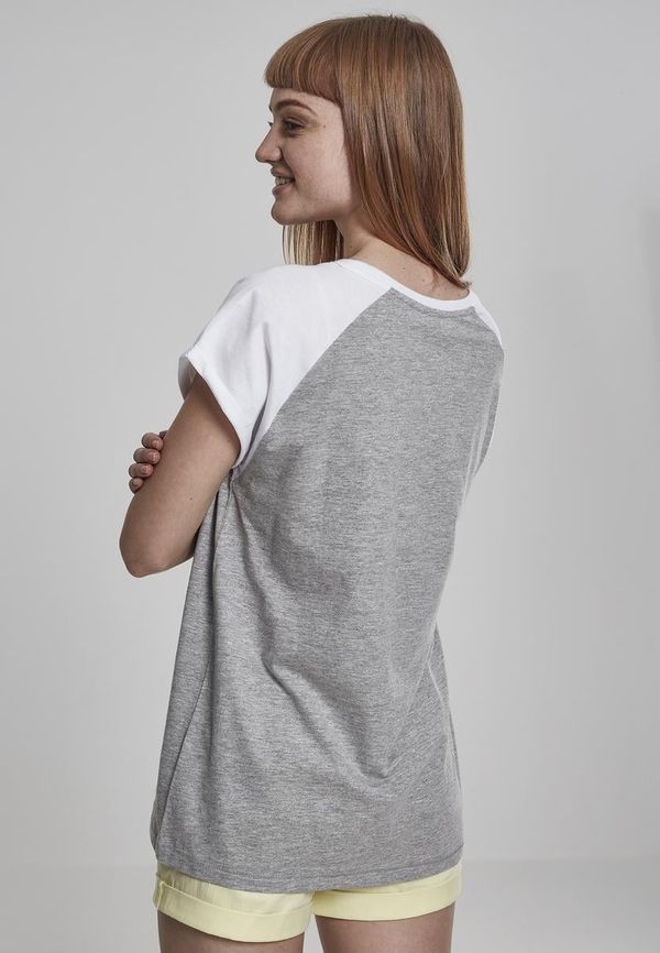 Urban Classics Women's contrasting raglan T-shirt grey/white