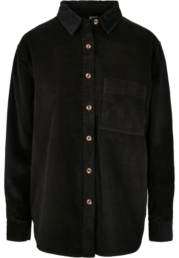 Urban Classics Women's corduroy oversized shirt black