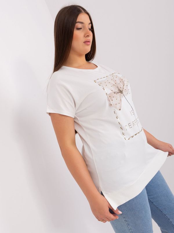 Fashionhunters Women's cotton blouse size Ecru