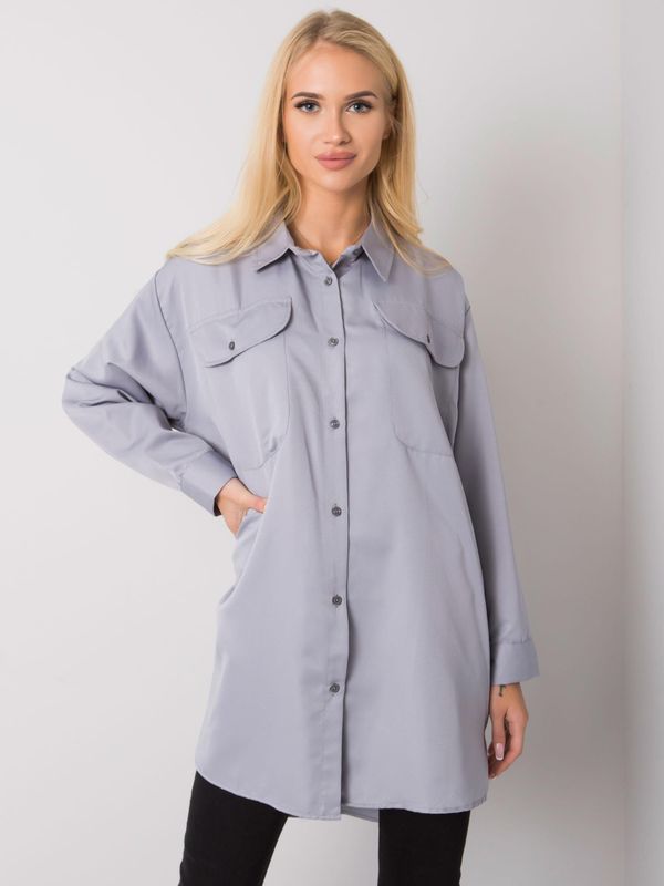 Fashionhunters Women's cotton T-shirt in gray