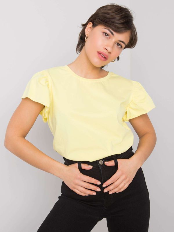 Fashionhunters Women's cotton T-shirt yellow color