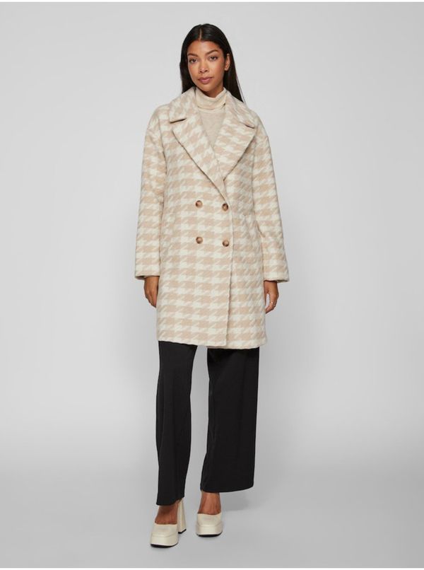 Vila Women's cream-beige patterned coat VILA Vilunes - Women