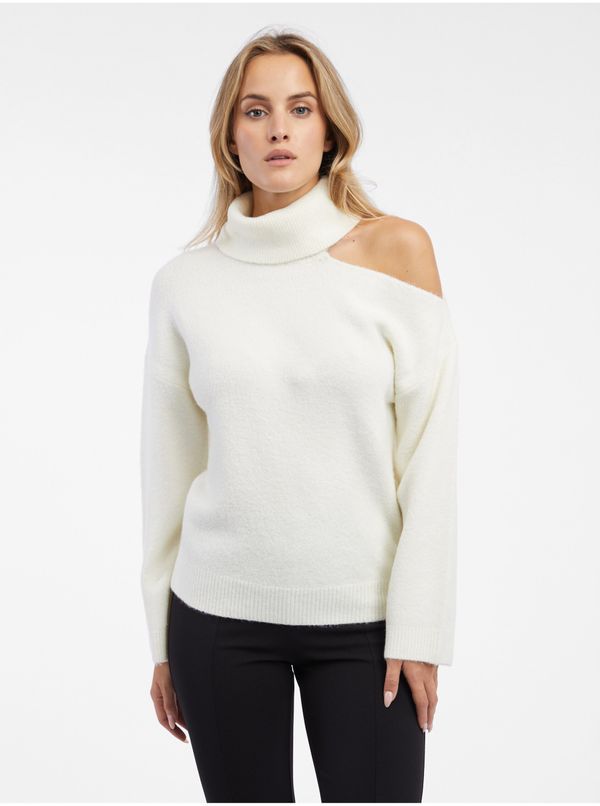 Orsay Women's cream turtleneck with a slit ORSAY