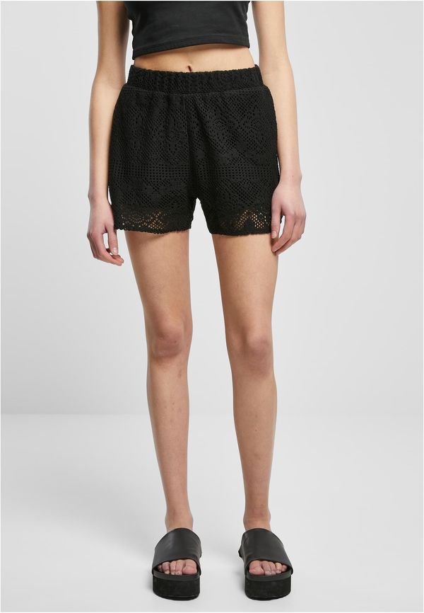 UC Ladies Women's Crochet Lace Resort Shorts in Black