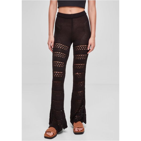 Urban Classics Women's crocheted leggings in black color