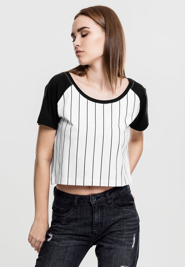 UC Ladies Women's cropped baseball t-shirt wht/blk