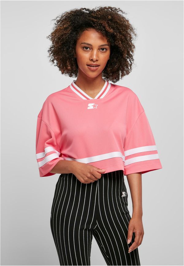 Starter Black Label Women's Cropped Mesh Jersey Starter pinkgrapefruit/white